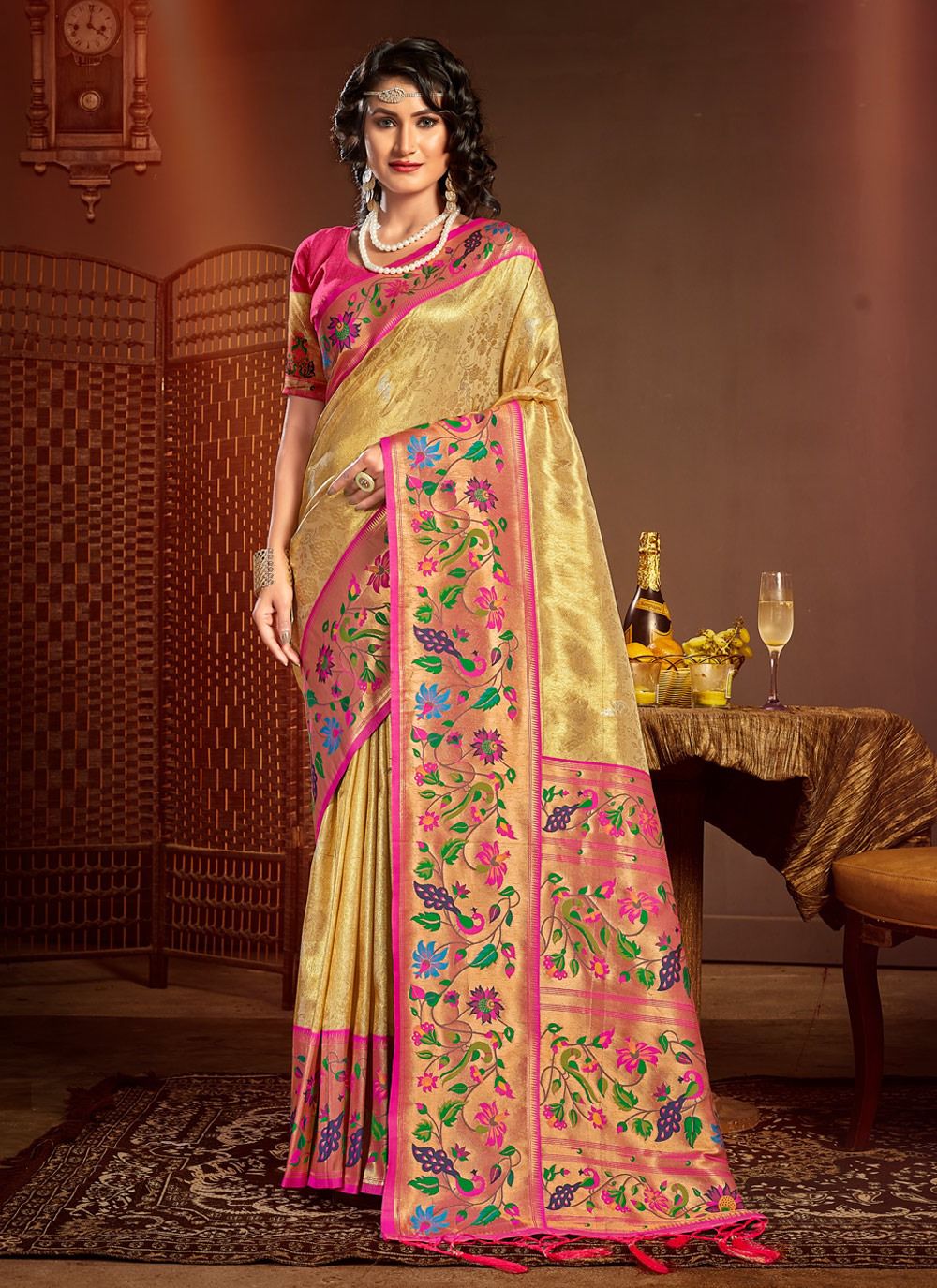 sangam prints jeshika silk paithani silk festive look saree catalog