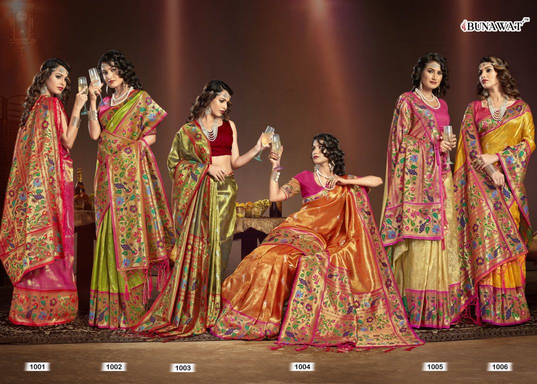 sangam prints jeshika silk paithani silk festive look saree catalog