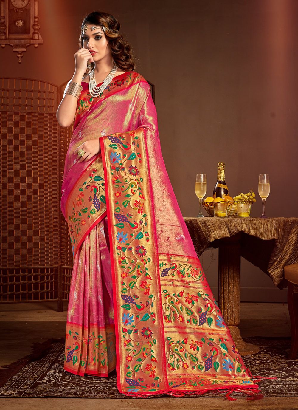 sangam prints jeshika silk paithani silk festive look saree catalog