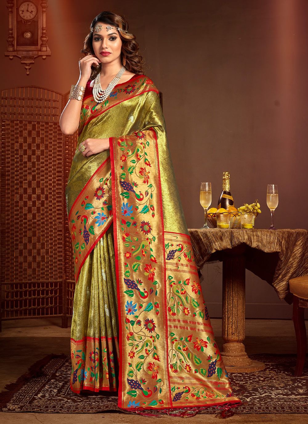 sangam prints jeshika silk paithani silk festive look saree catalog