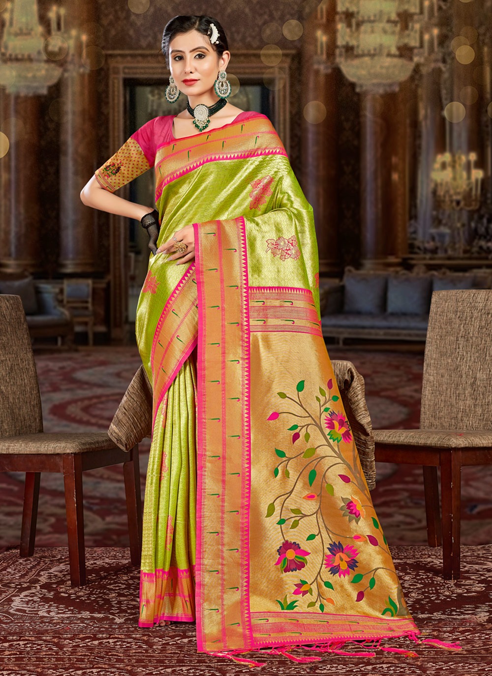 sangam prints kamiya silk paithani silk festive look saree catalog