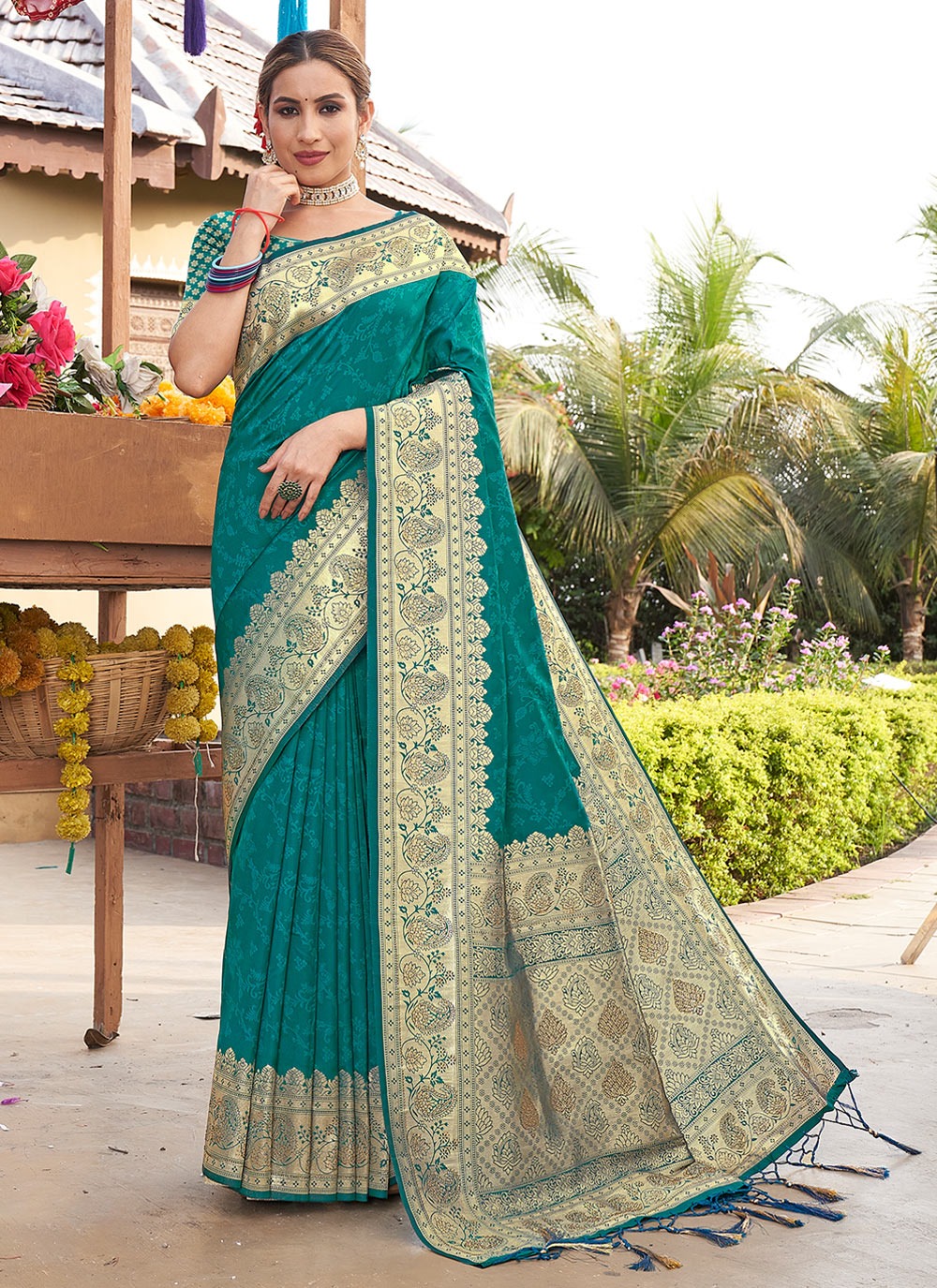 sangam prints lavanya banarsi silk exclusive look saree catalog