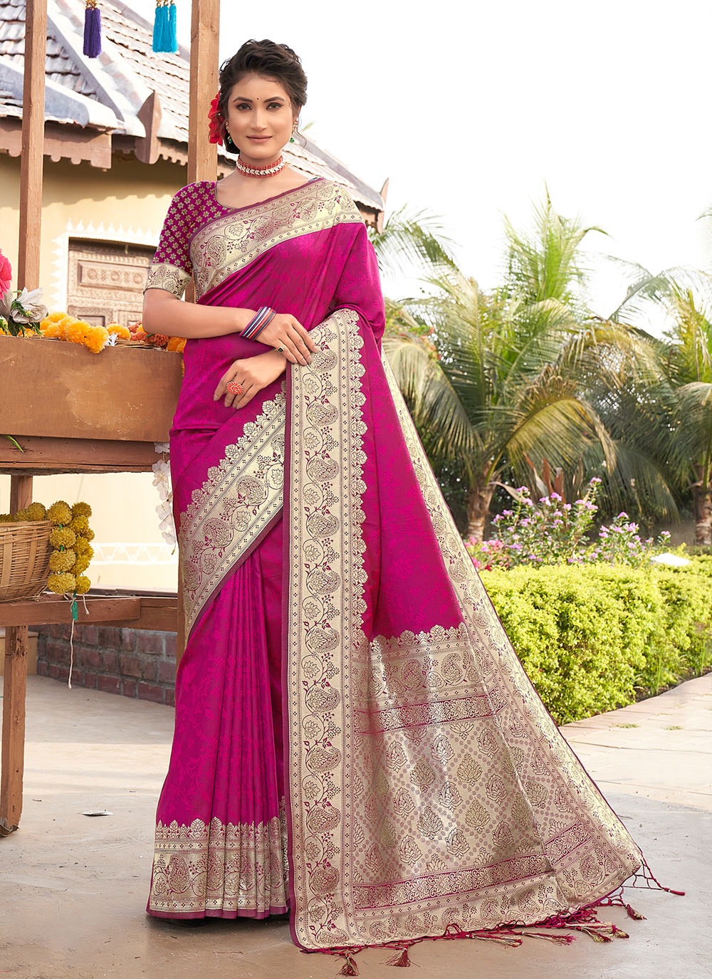 sangam prints lavanya banarsi silk exclusive look saree catalog