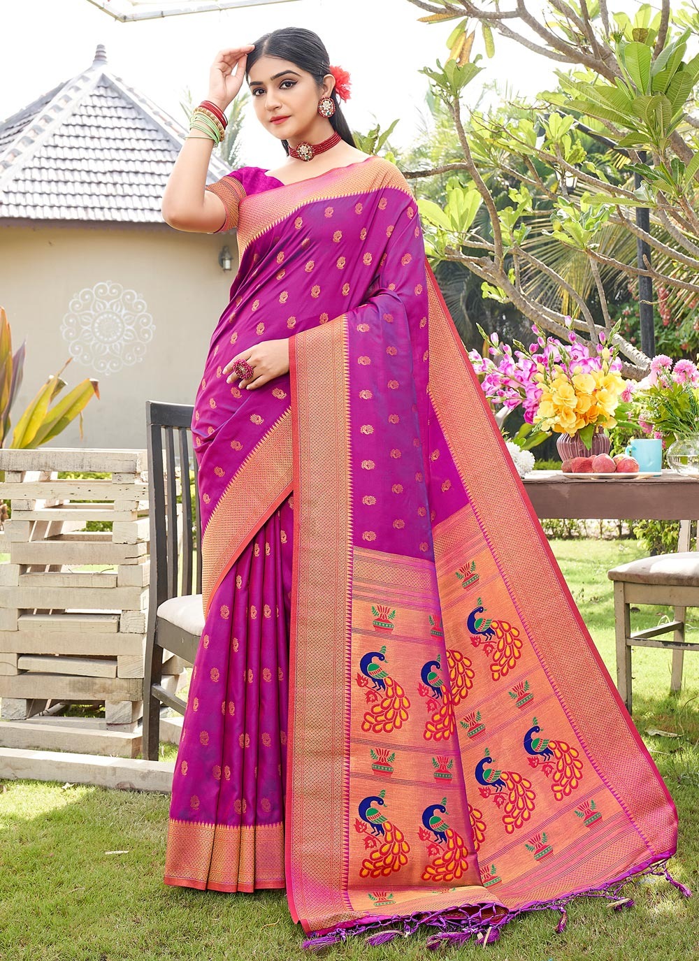 sangam prints raveena silk paithani silk festive look saree catalog