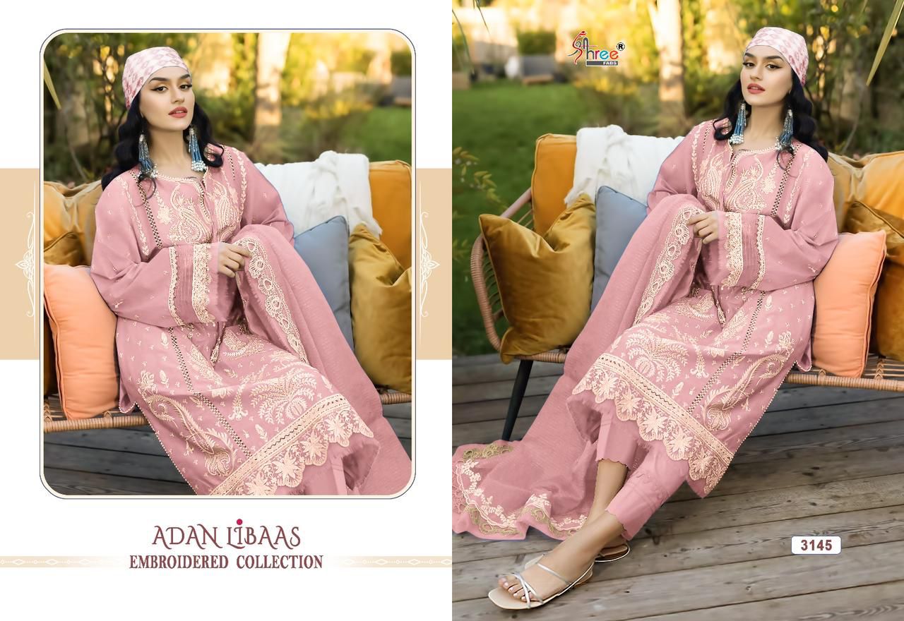 shree fabs Adan Libaas Embroidered  cotton exclusive print salwar suit catalog