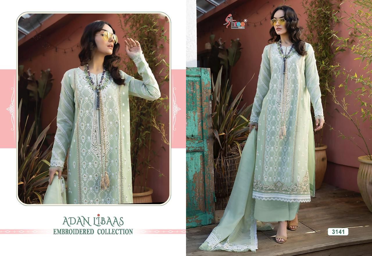 shree fabs Adan Libaas Embroidered  cotton exclusive print salwar suit catalog