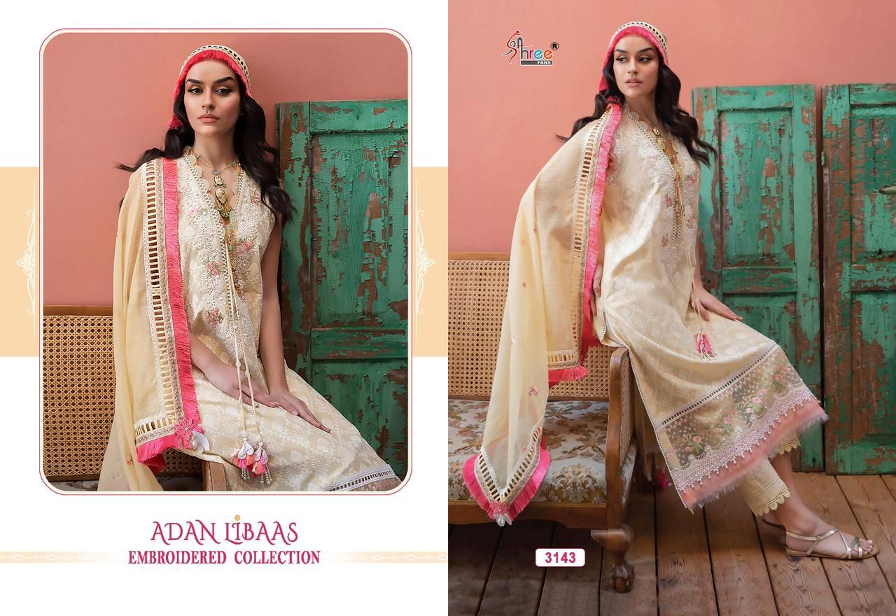 shree fabs Adan Libaas Embroidered  cotton exclusive print salwar suit catalog