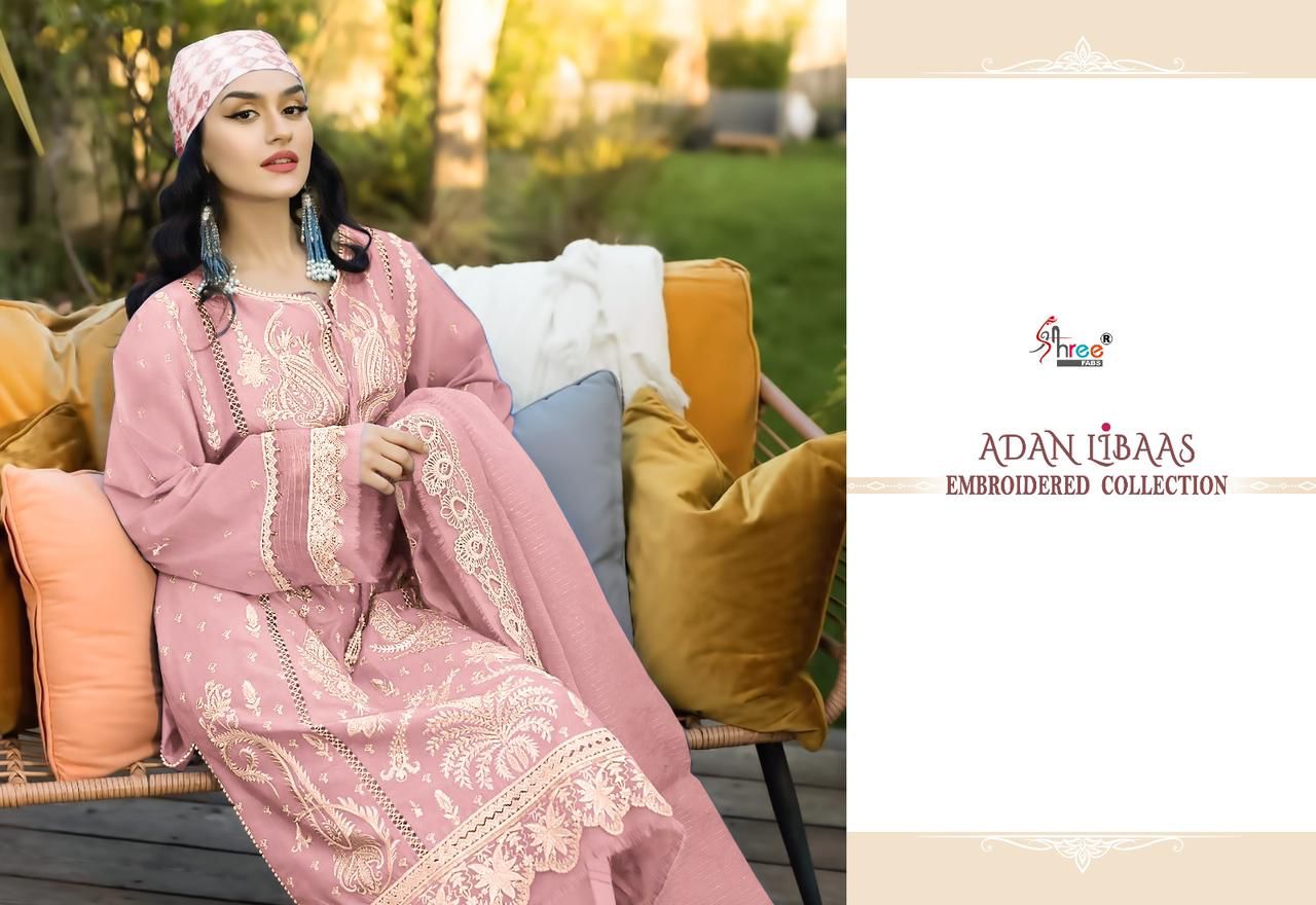 shree fabs Adan Libaas Embroidered  cotton exclusive print salwar suit catalog