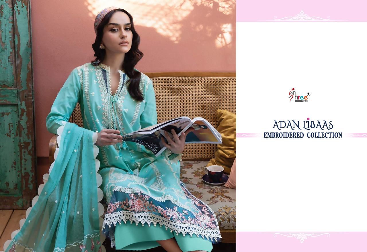 shree fabs Adan Libaas Embroidered  cotton exclusive print salwar suit catalog