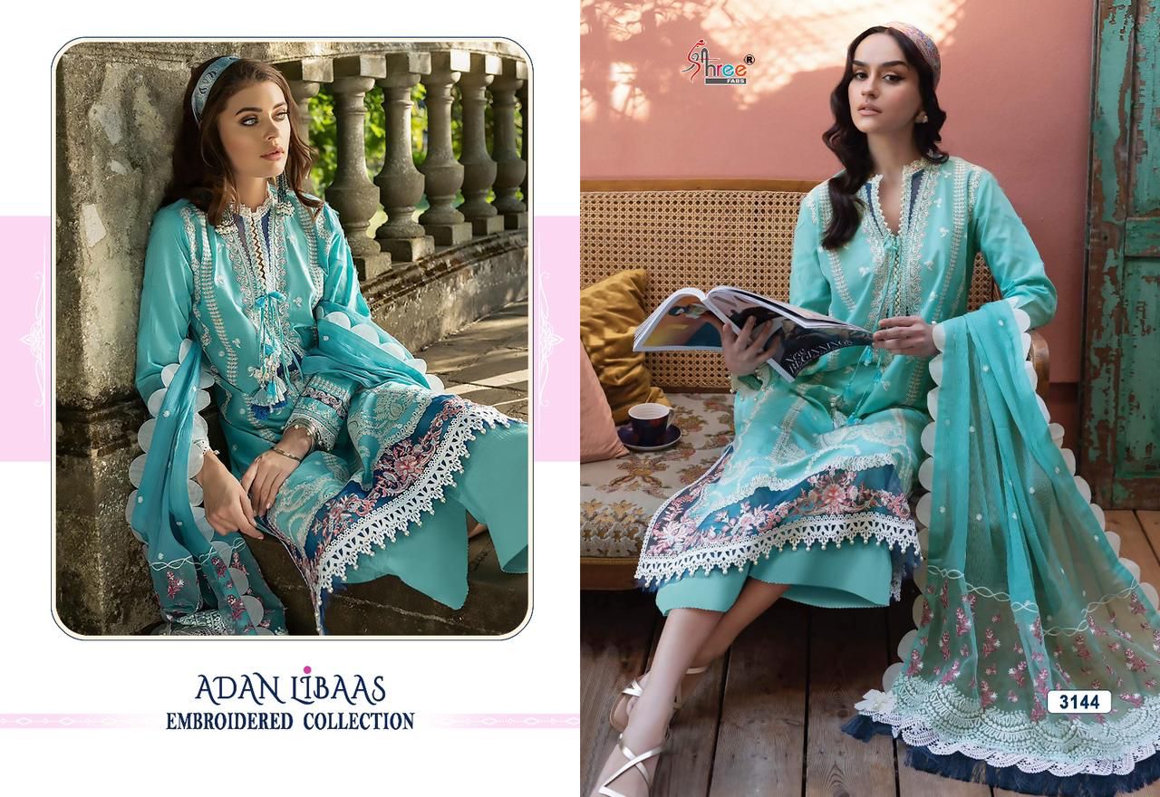 shree fabs Adan Libaas Embroidered  cotton exclusive print salwar suit catalog