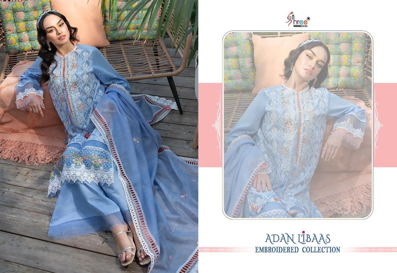 shree fabs Adan Libaas Embroidered  cotton exclusive print salwar suit catalog