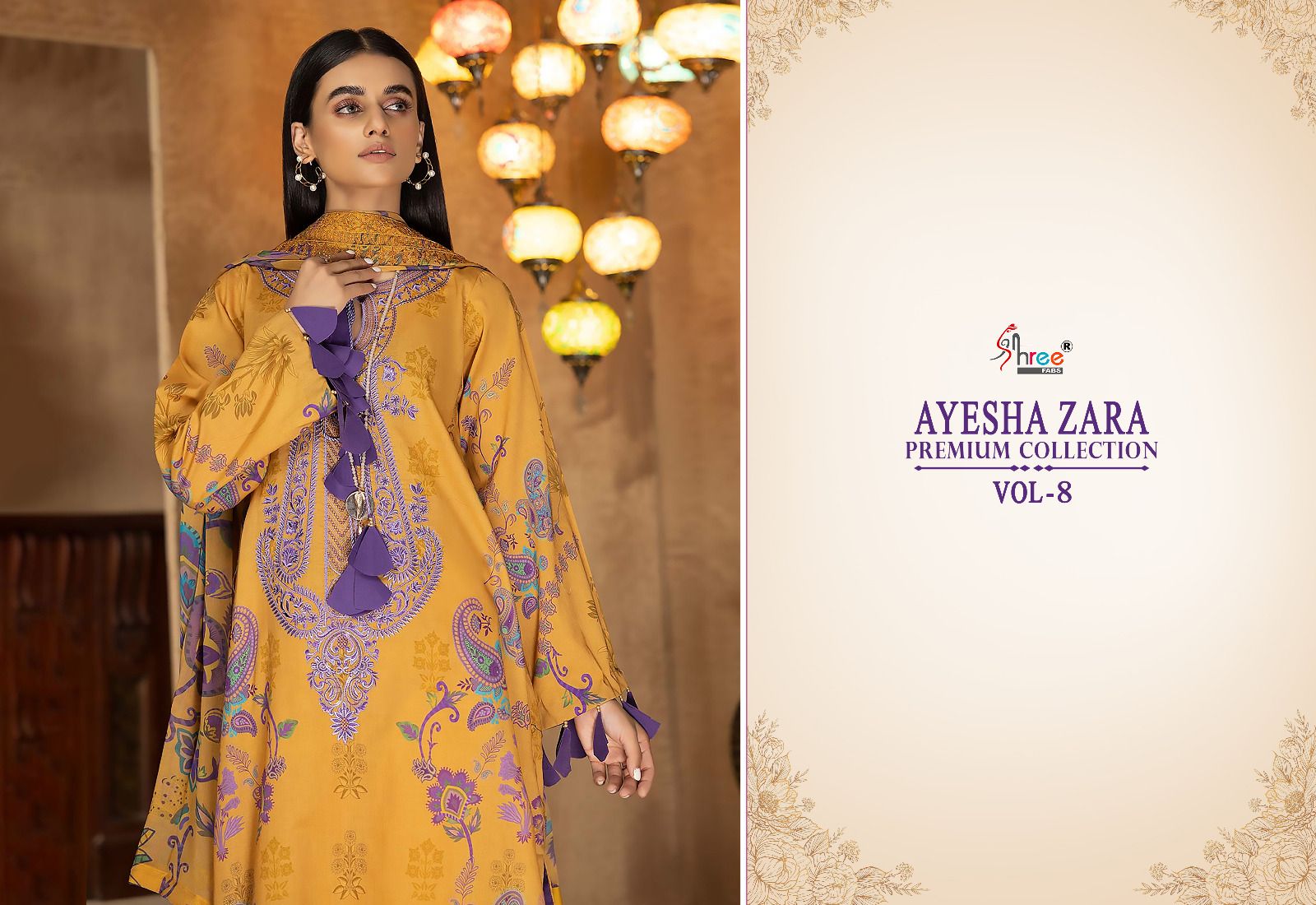 shree fabs ayesha zara premium collection vol 8 cotton catchy look salwar suit with siffon dupatta catalog