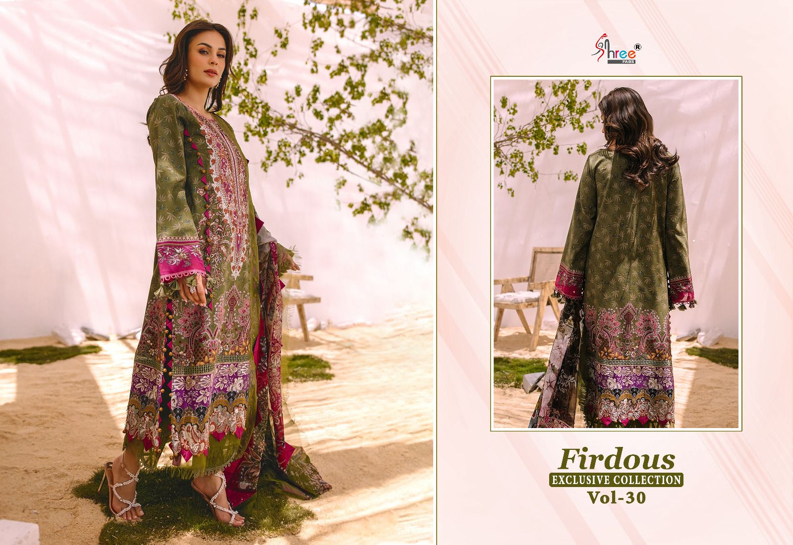 shree fabs Firdous Exclusive Collection Vol 30 cotton innovative look salwar suit with silver dupatta catalog