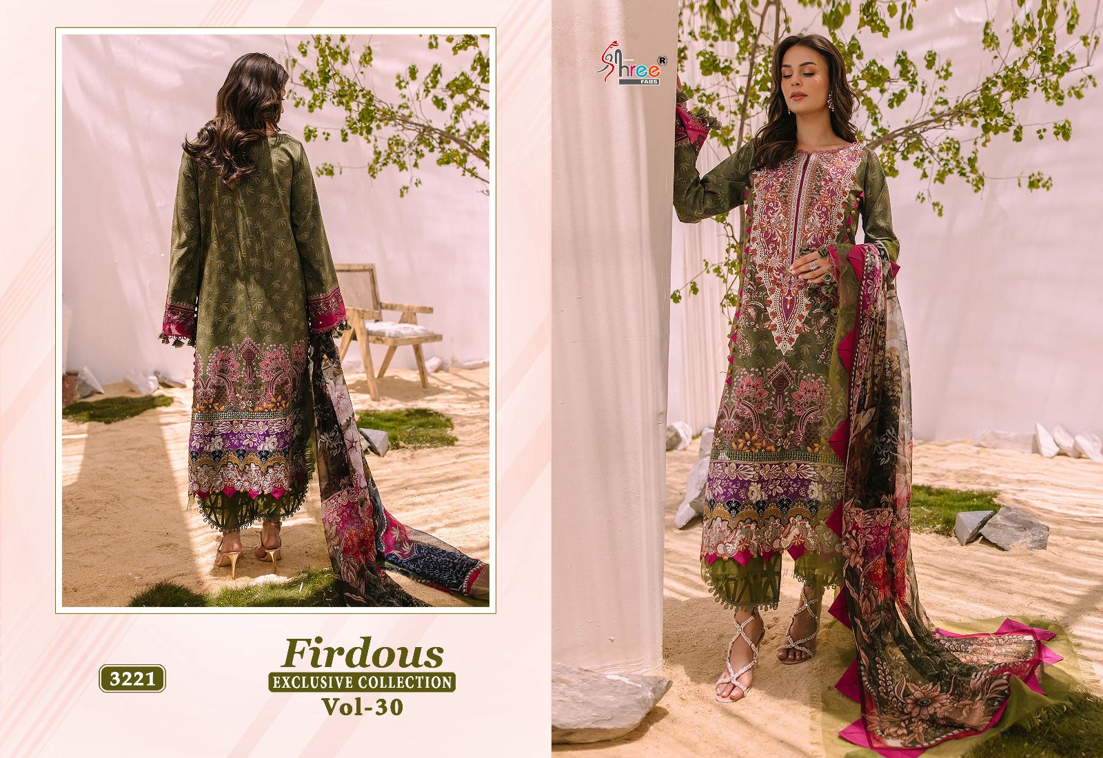 shree fabs Firdous Exclusive Collection Vol 30 cotton innovative look salwar suit with silver dupatta catalog