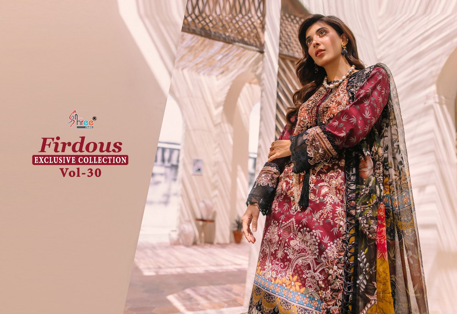 shree fabs Firdous Exclusive Collection Vol 30 cotton innovative look salwar suit with silver dupatta catalog