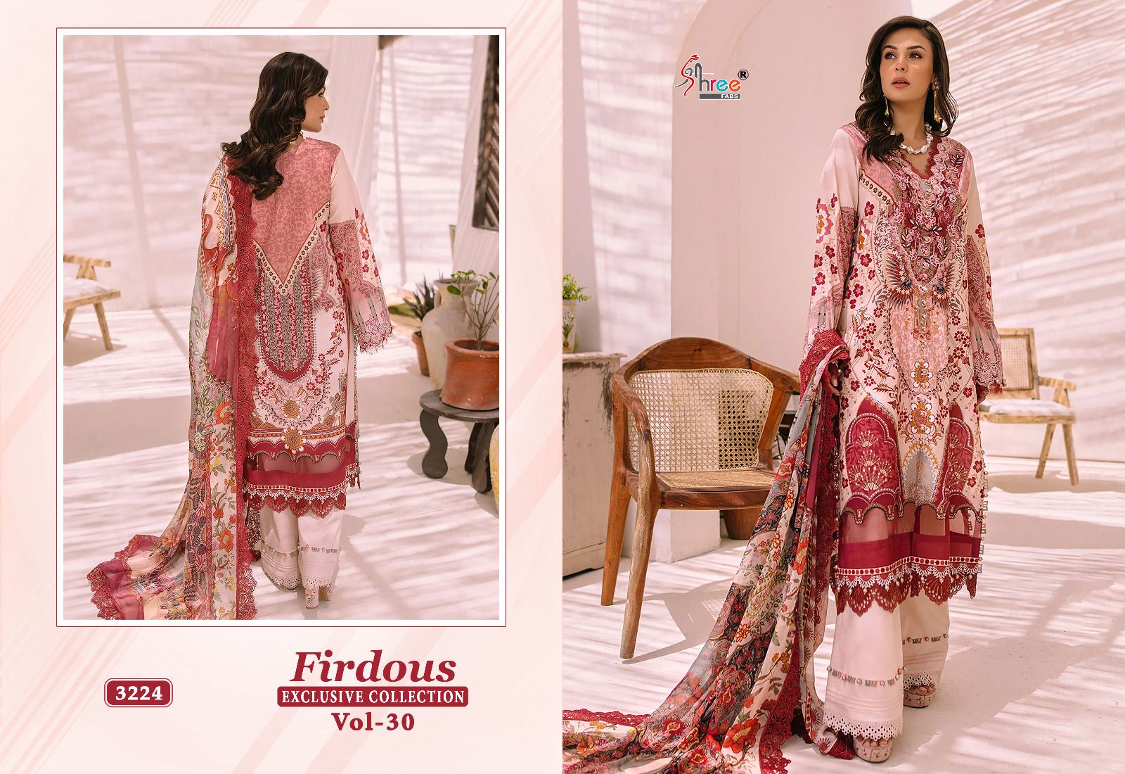 shree fabs Firdous Exclusive Collection Vol 30 cotton innovative look salwar suit with silver dupatta catalog