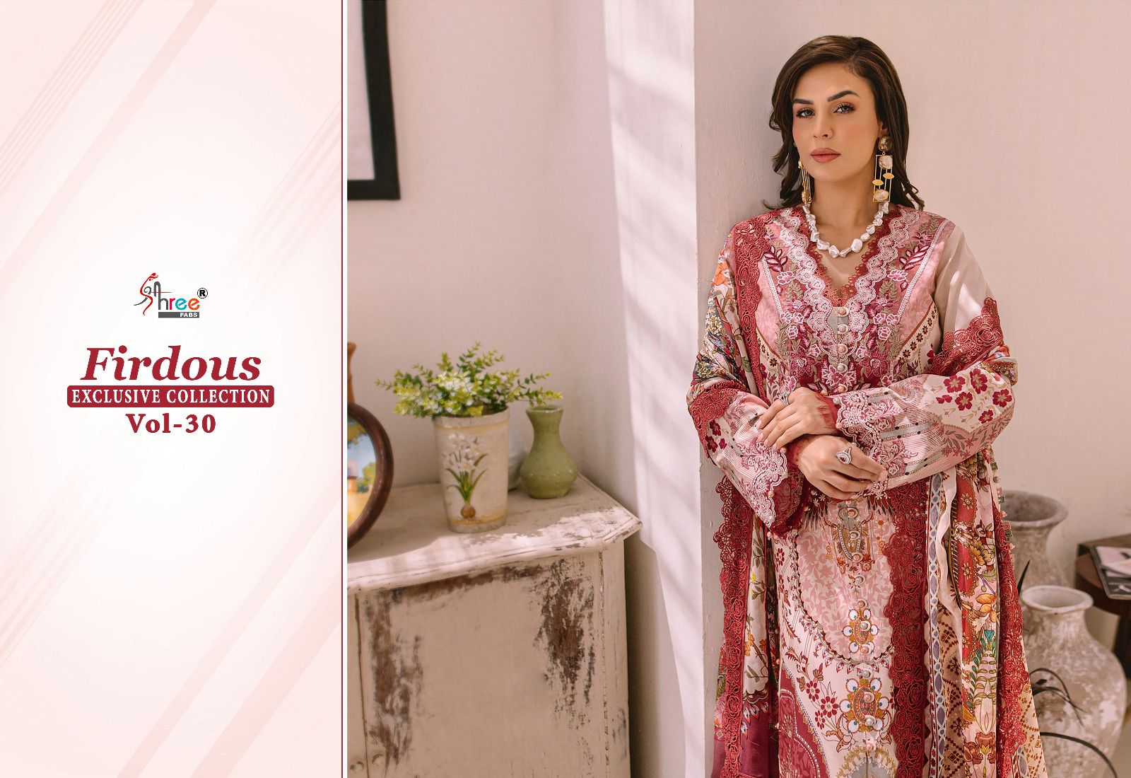 shree fabs Firdous Exclusive Collection Vol 30 cotton innovative look salwar suit with silver dupatta catalog