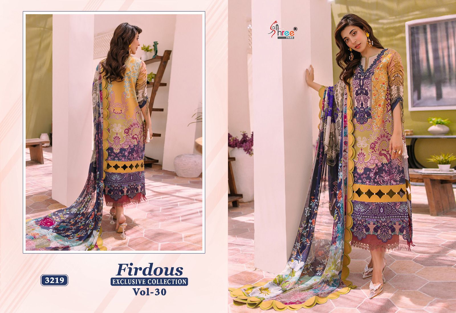 shree fabs Firdous Exclusive Collection Vol 30 cotton innovative look salwar suit with silver dupatta catalog