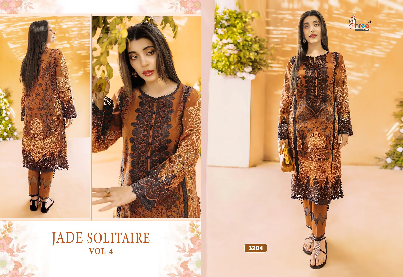 shree fabs Jade Solitarie Vol 4 cotton exclusive print salwar suit with chiffon dupatta catalog