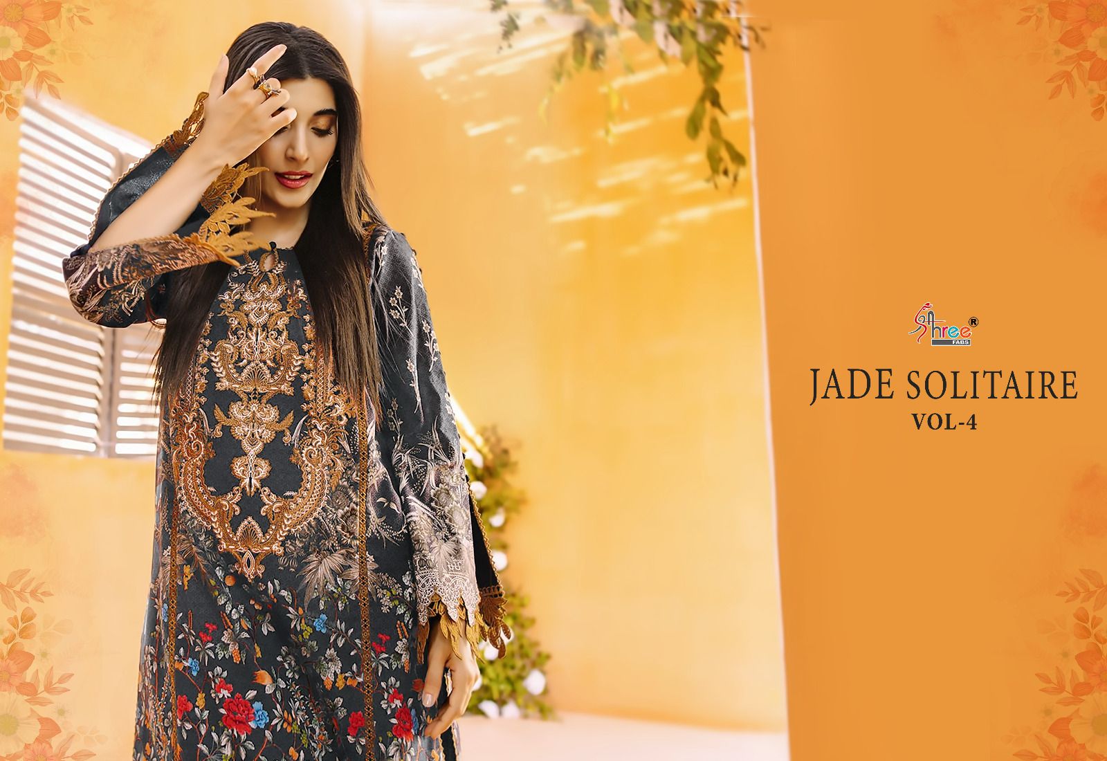 shree fabs Jade Solitarie Vol 4 cotton exclusive print salwar suit with chiffon dupatta catalog