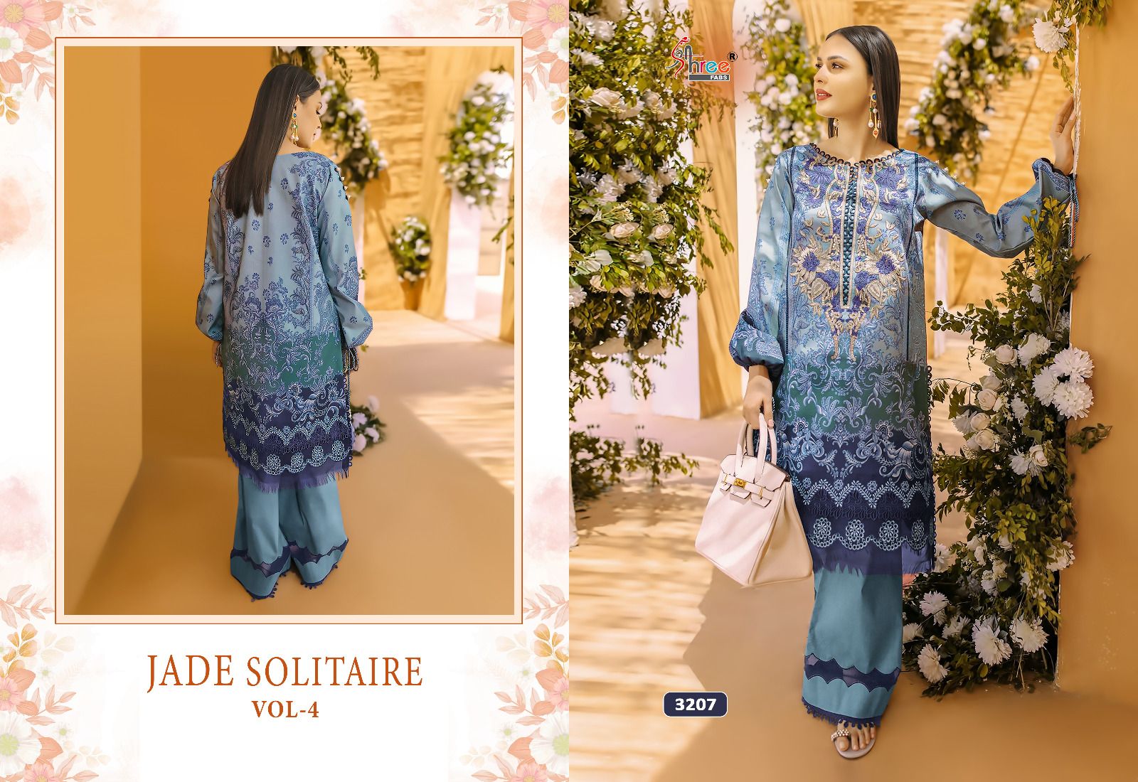 shree fabs Jade Solitarie Vol 4 cotton exclusive print salwar suit with chiffon dupatta catalog