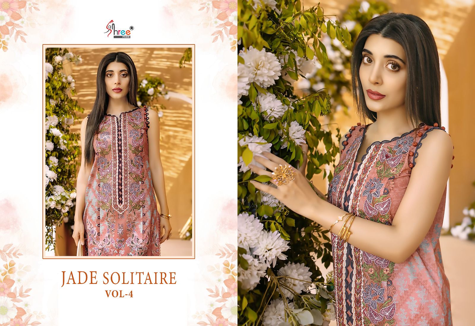 shree fabs Jade Solitarie Vol 4 cotton exclusive print salwar suit with chiffon dupatta catalog