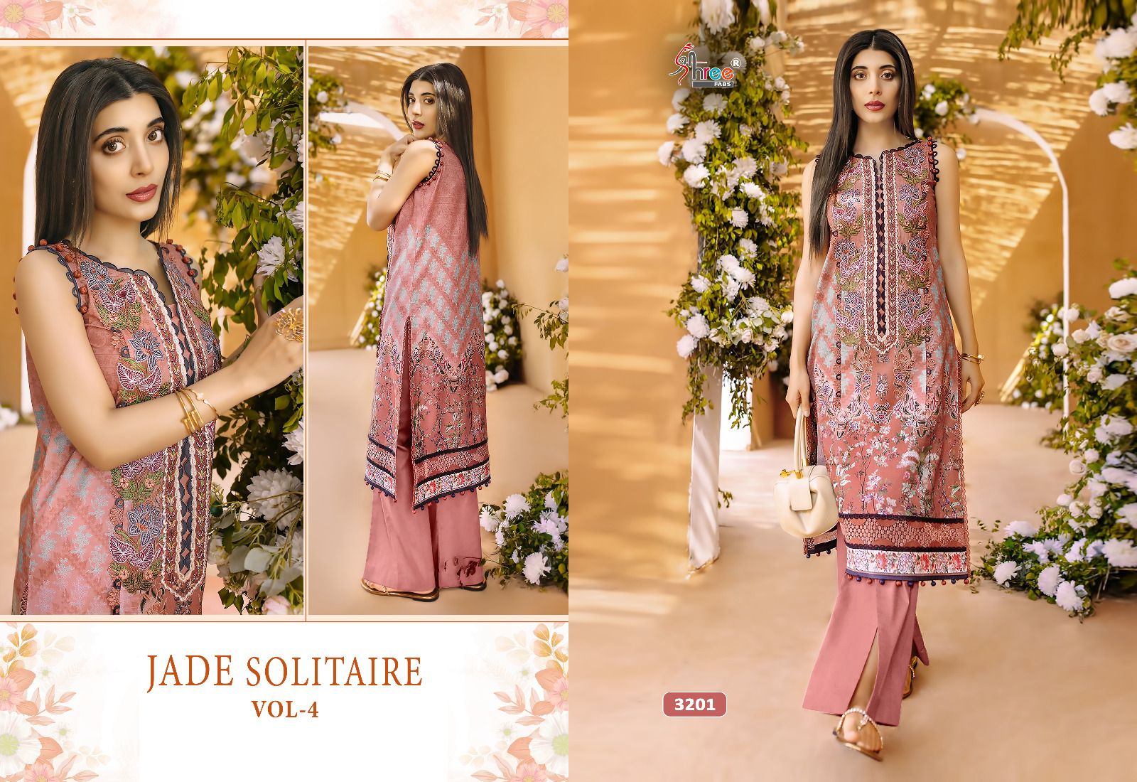 shree fabs Jade Solitarie Vol 4 cotton exclusive print salwar suit with chiffon dupatta catalog