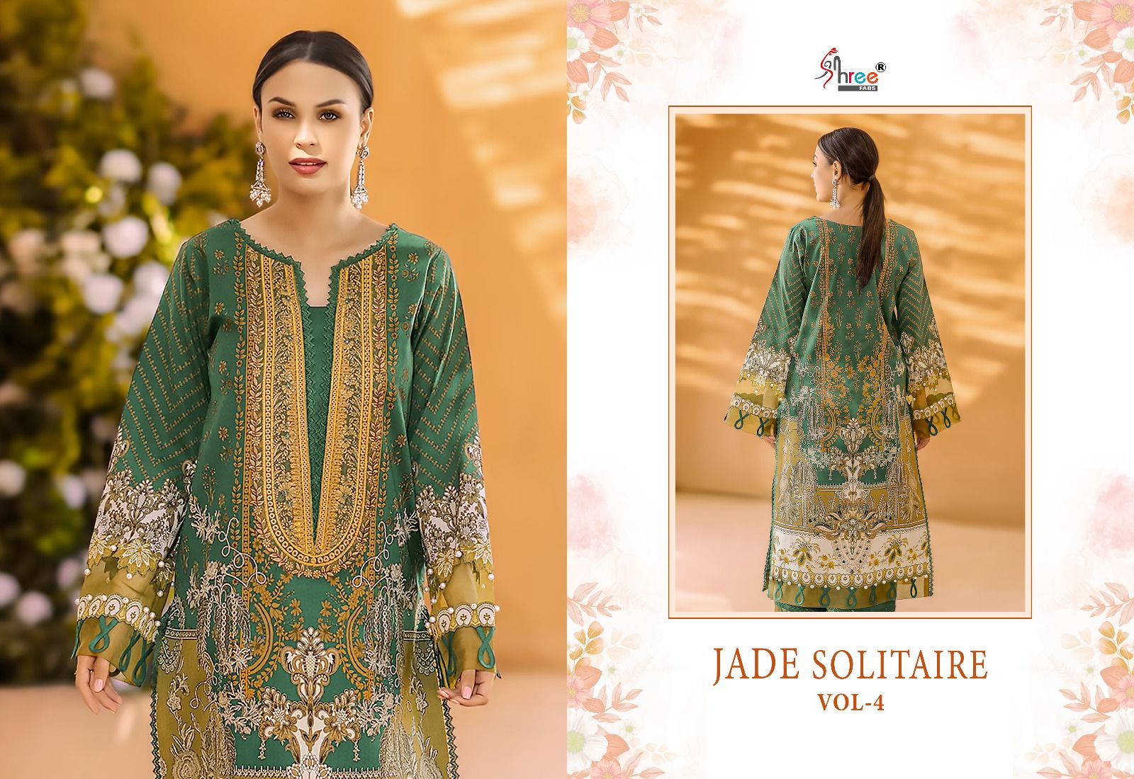 shree fabs Jade Solitarie Vol 4 cotton exclusive print salwar suit with chiffon dupatta catalog