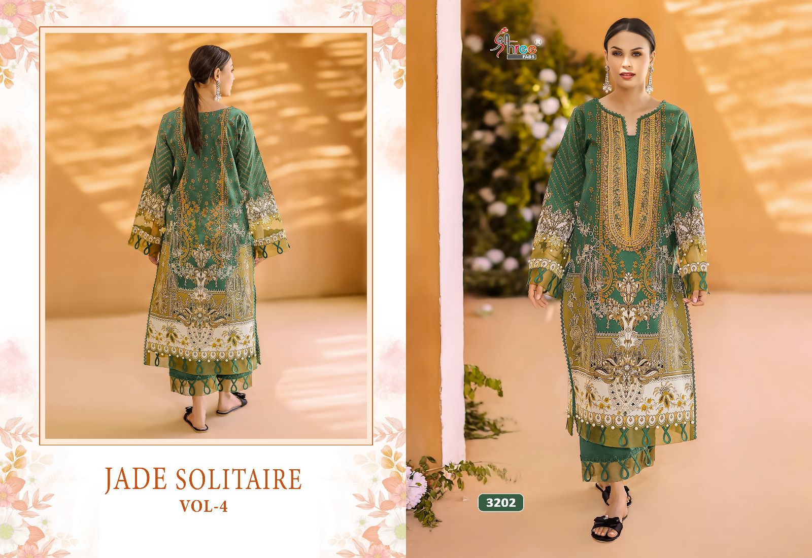 shree fabs Jade Solitarie Vol 4 cotton exclusive print salwar suit with chiffon dupatta catalog