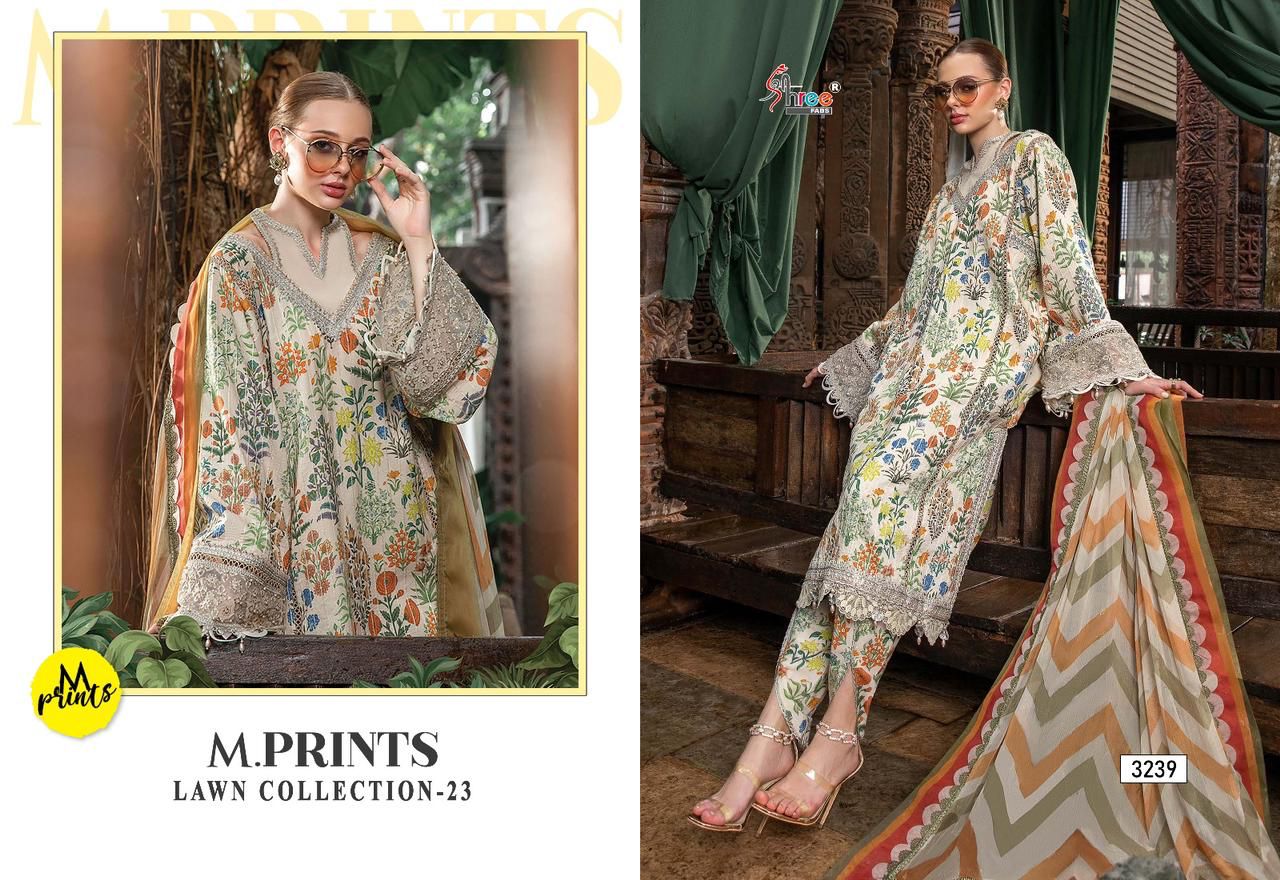 shree fabs M Print Lawn Collection 23 cotton elegant print salwar suit with cotton dupatta catalog