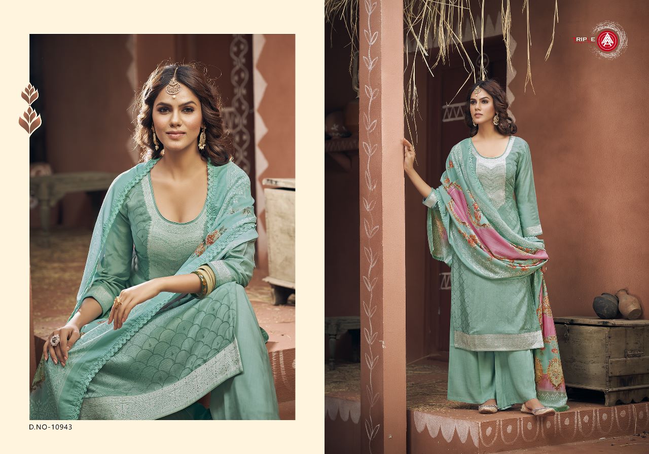 triple aAA Banno muslin innovative look salwar suit catalog