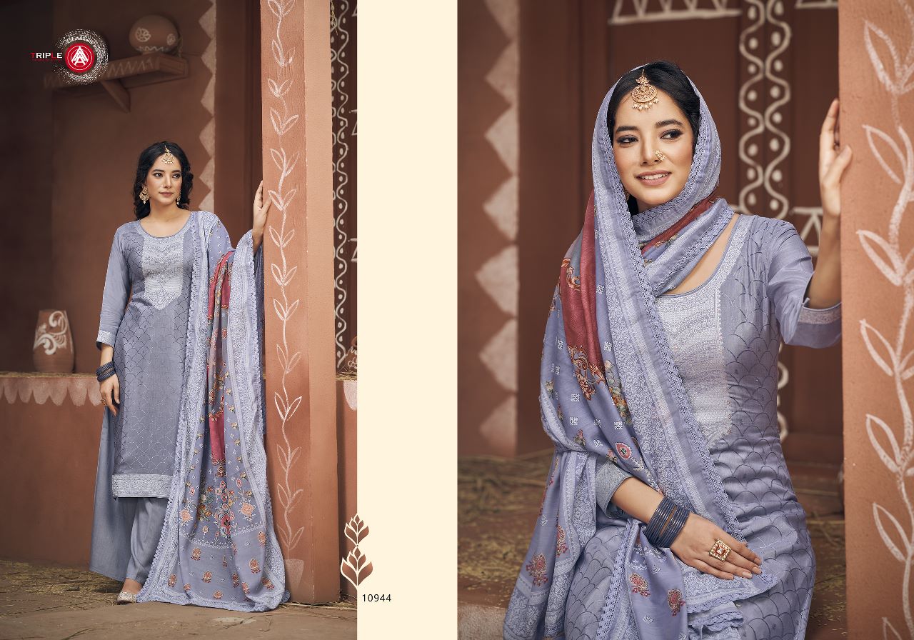 triple aAA Banno muslin innovative look salwar suit catalog