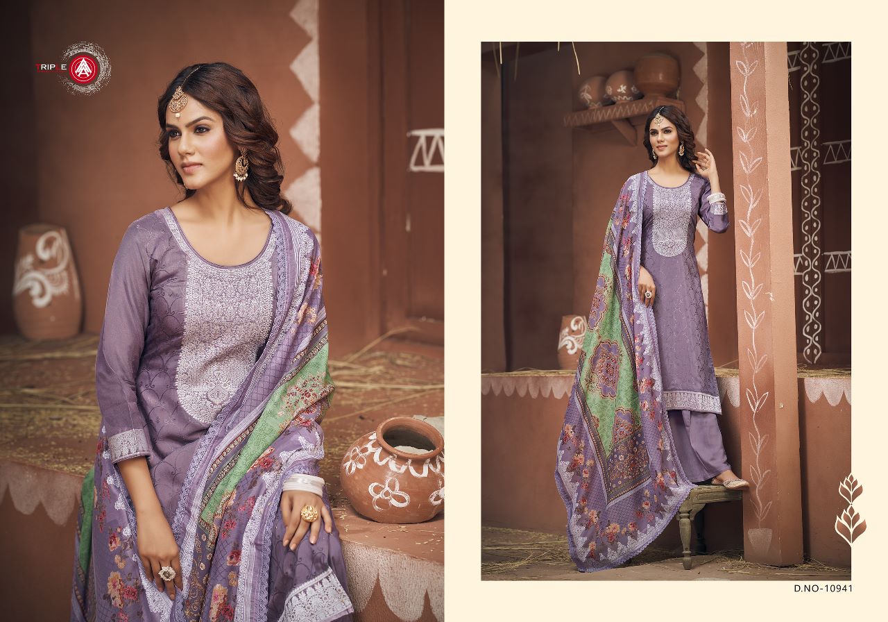 triple aAA Banno muslin innovative look salwar suit catalog