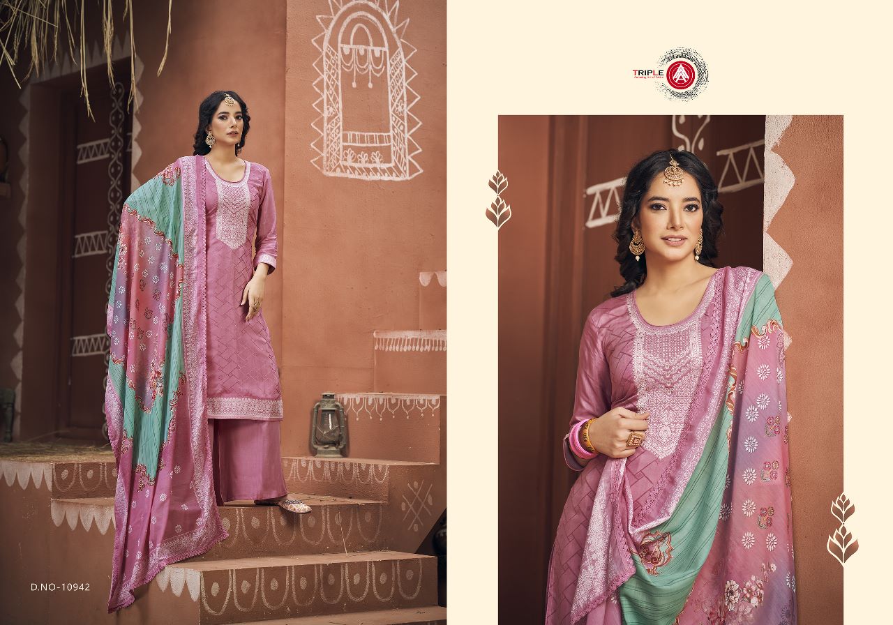 triple aAA Banno muslin innovative look salwar suit catalog