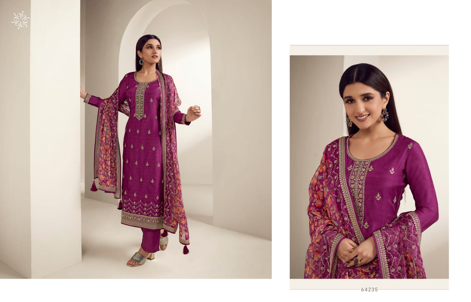 vinay fashin kaseesh aashna 2 organza regal look salwar suit catalog