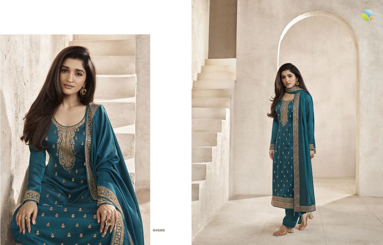 vinay fashion Kaseesh aanchal Silk Georgette look salwar suit cataloug