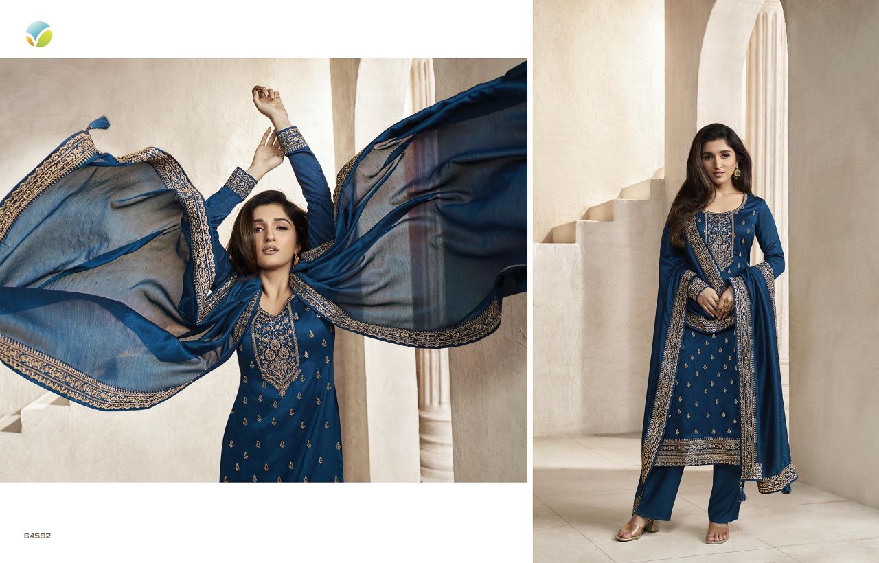 vinay fashion Kaseesh aanchal Silk Georgette look salwar suit cataloug