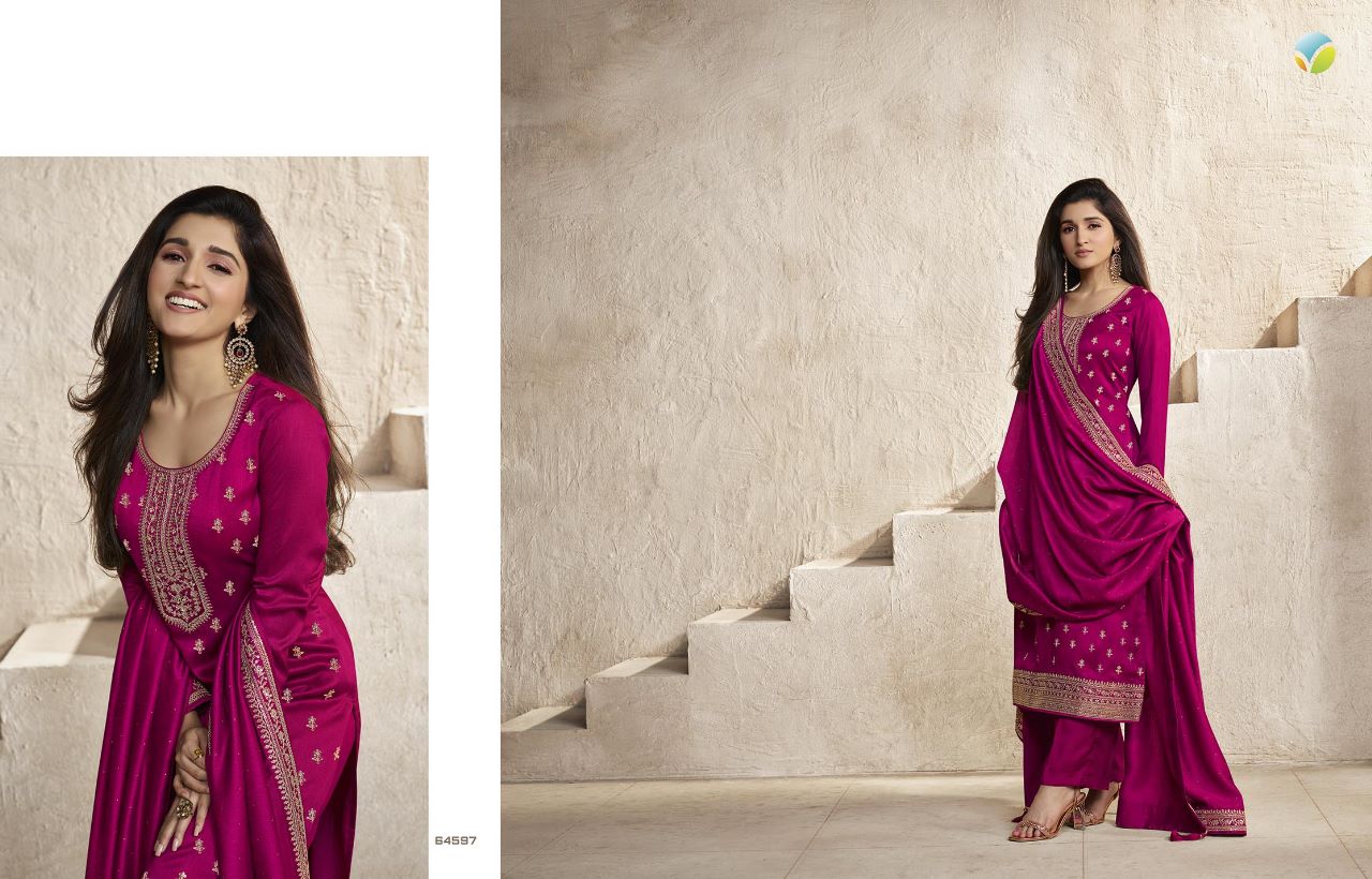 vinay fashion Kaseesh aanchal Silk Georgette look salwar suit cataloug