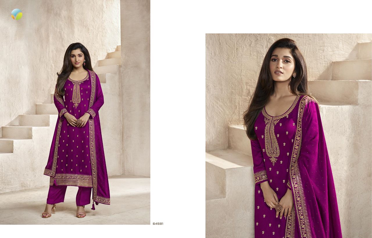 vinay fashion Kaseesh aanchal Silk Georgette look salwar suit cataloug