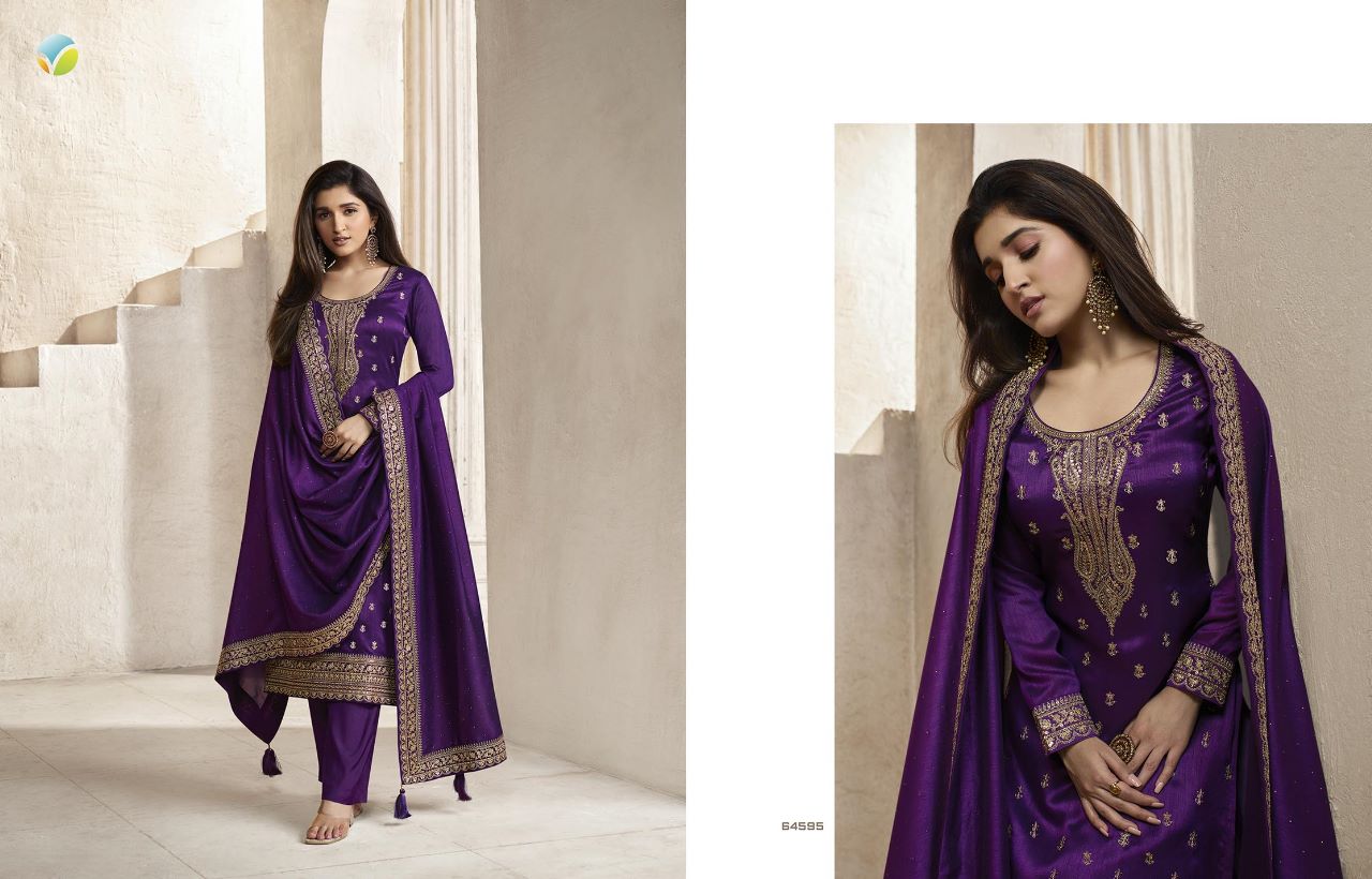 vinay fashion Kaseesh aanchal Silk Georgette look salwar suit cataloug