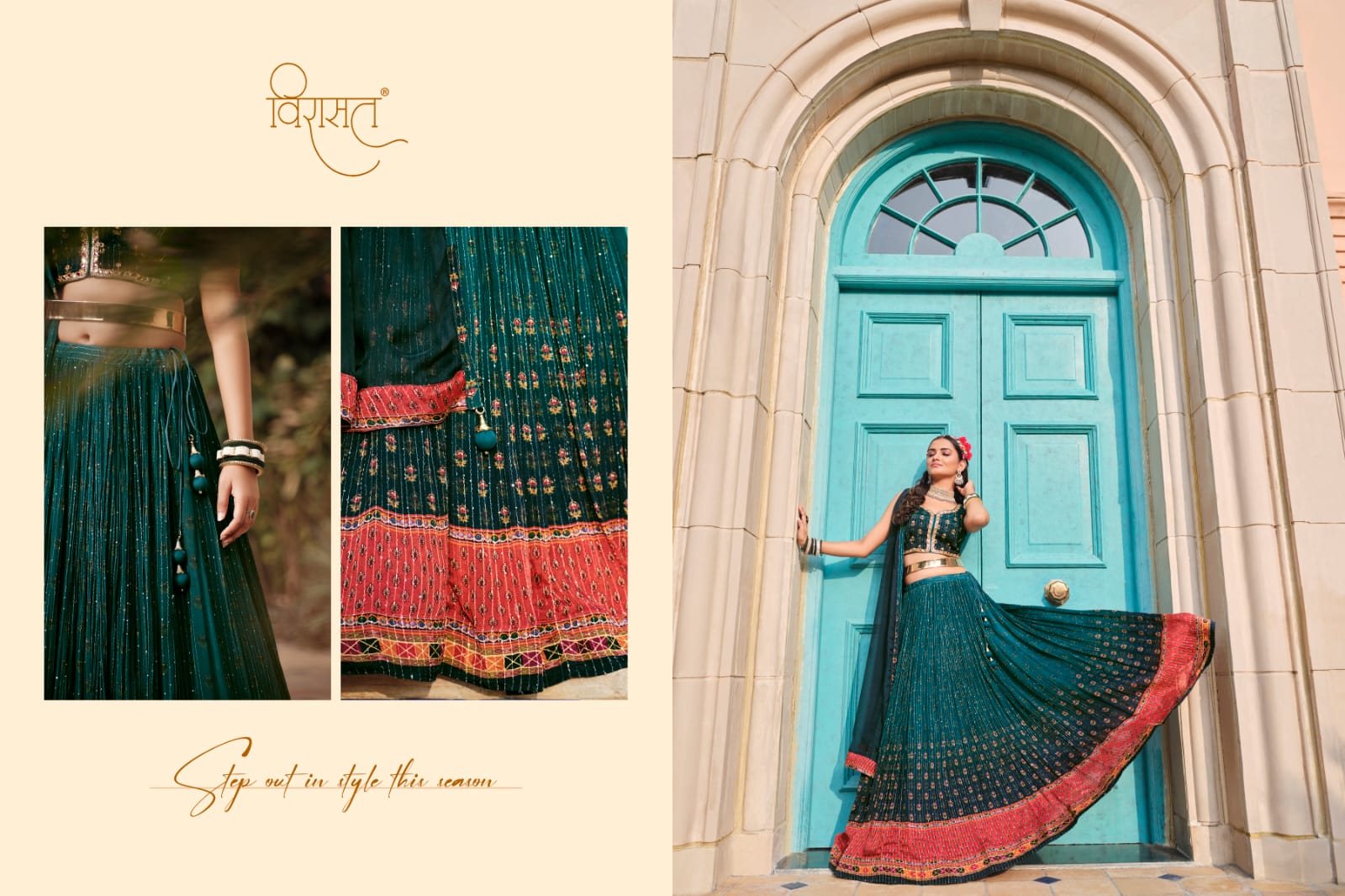 virasat saanvi chinnon goregeous look lehenga catalog