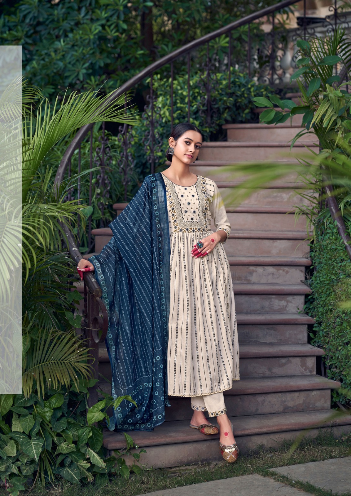 vitara fashion rasiya cotton elegant  top bottom with dupatta catalog