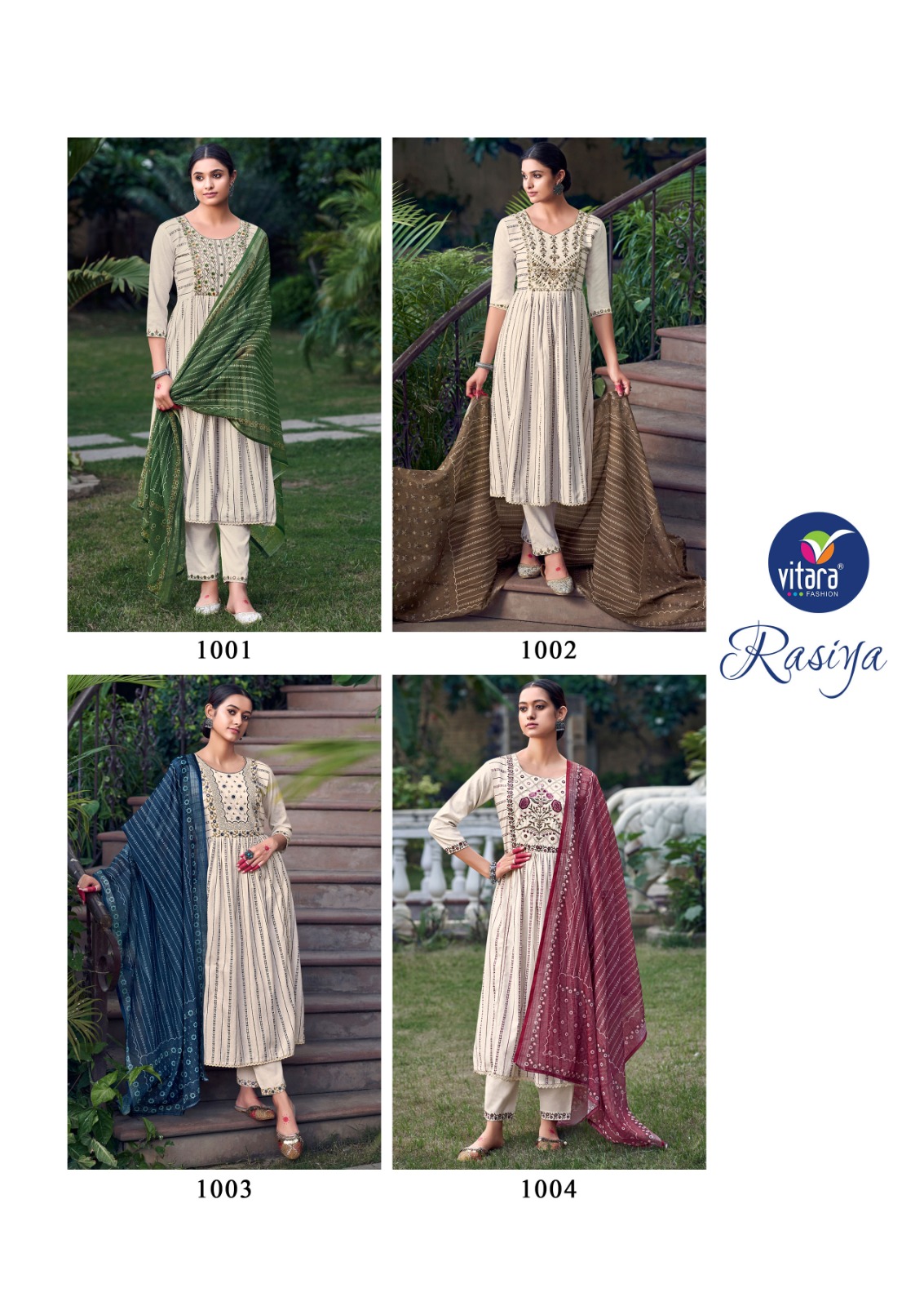 vitara fashion rasiya cotton elegant  top bottom with dupatta catalog