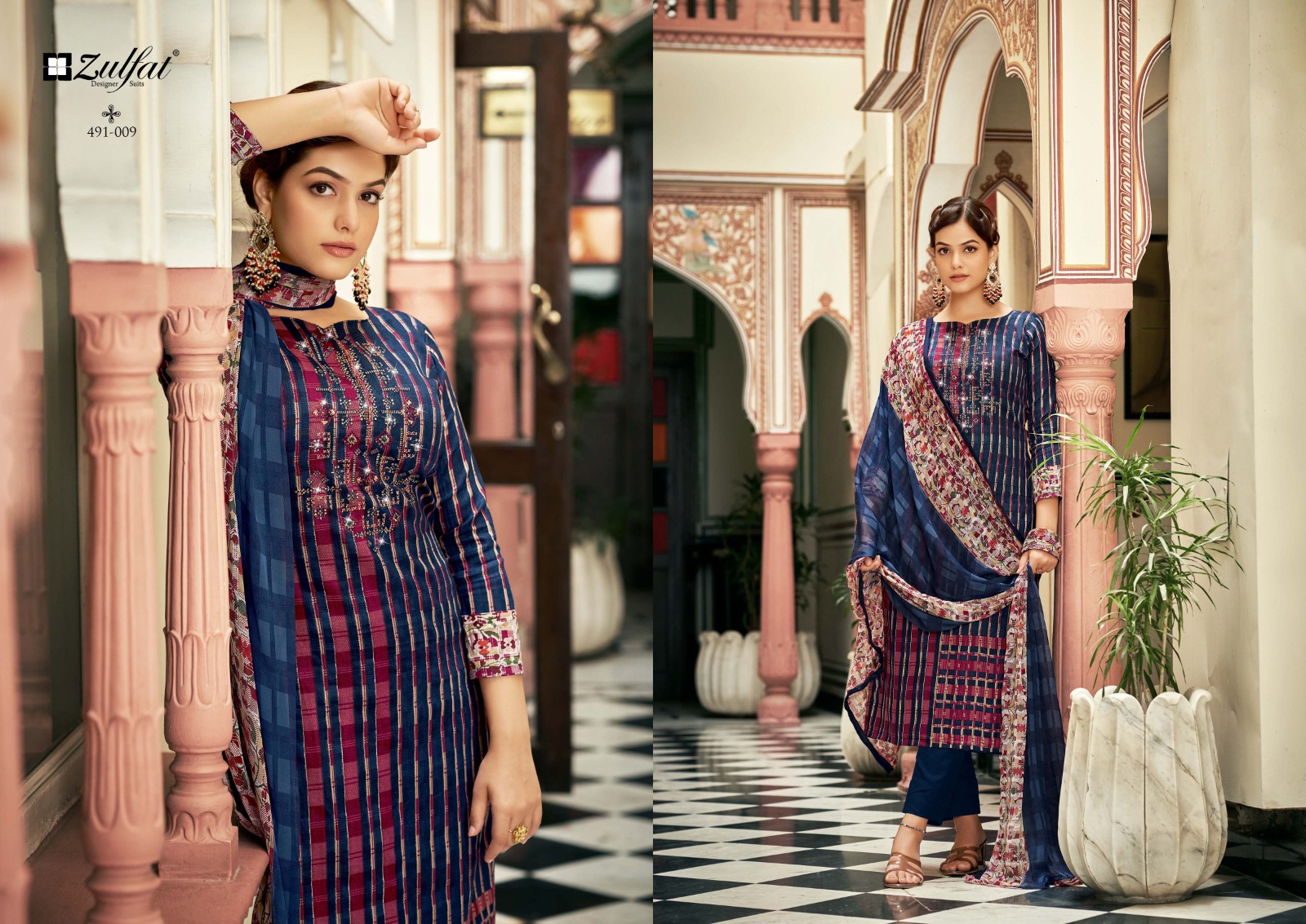 zulfat designer suit adaa cotton regal look salwar suit catalog