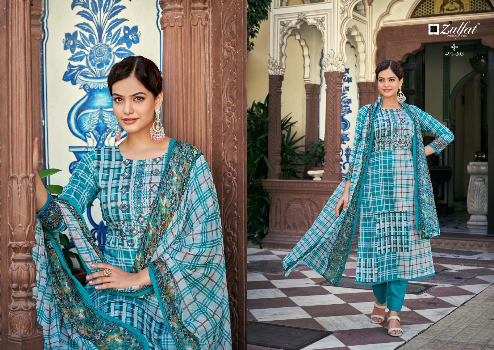 zulfat designer suit adaa cotton regal look salwar suit catalog