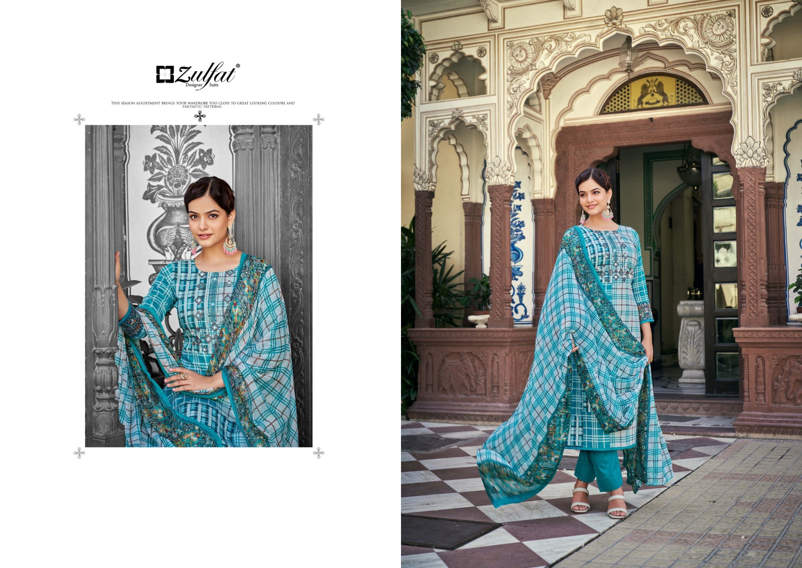 zulfat designer suit adaa cotton regal look salwar suit catalog