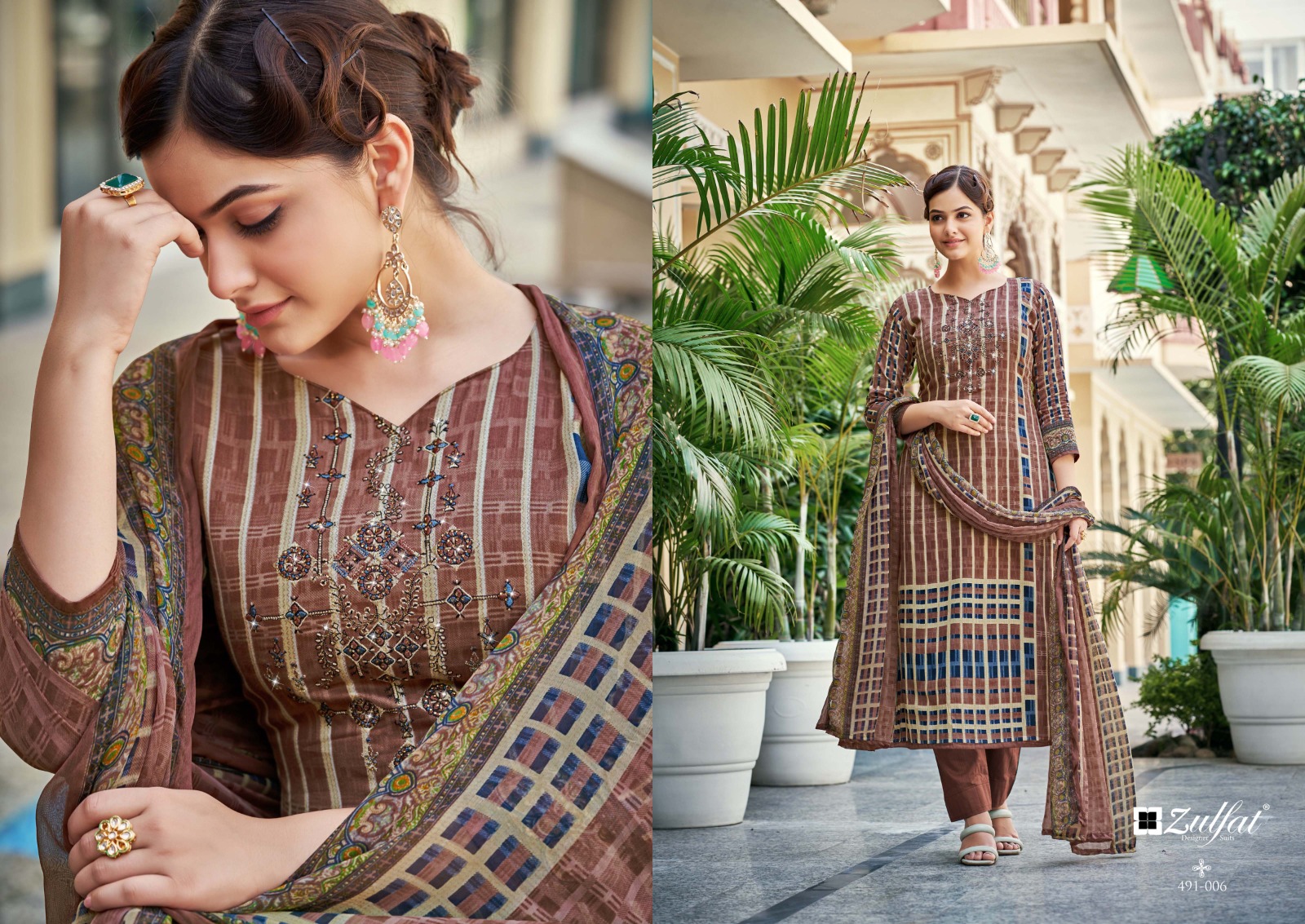 zulfat designer suit adaa cotton regal look salwar suit catalog