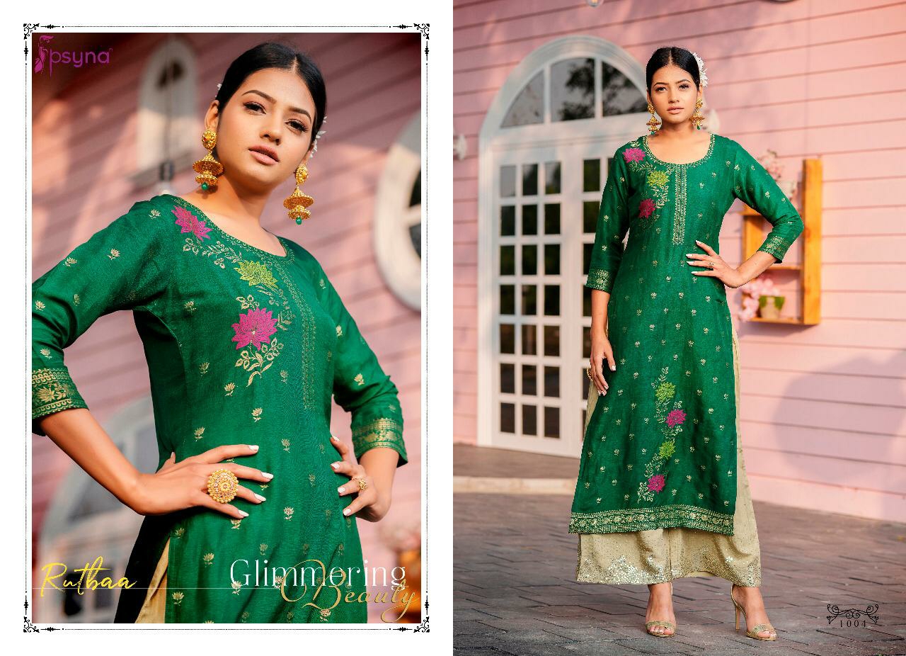 psyna rutba silk innovative style kurti with bottom catalog