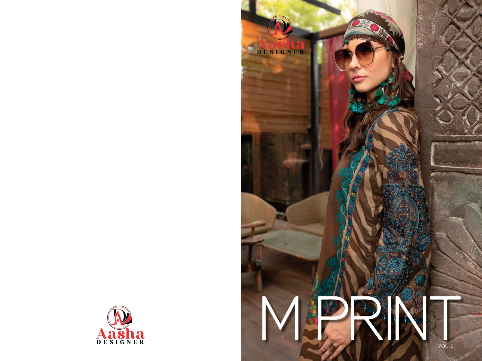 aasha designer M Print Vol 2 cotton exclusive print salwar suit silver dupatta catalog