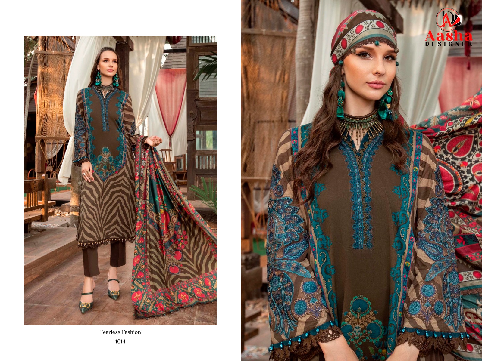 aasha designer M Print Vol 2 cotton exclusive print salwar suit silver dupatta catalog